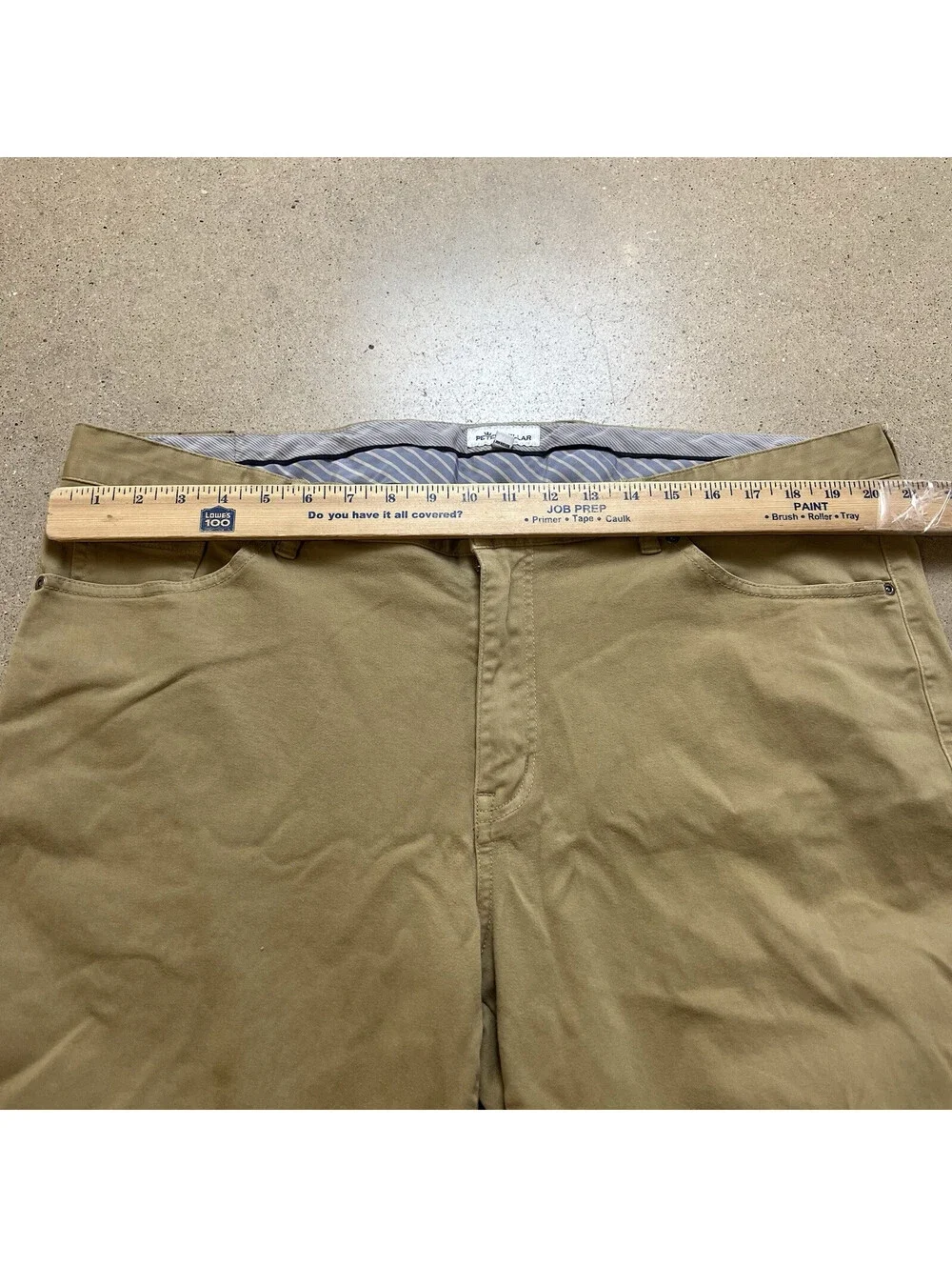 Peter Millar Pants Mens 42 Khaki Sateen Five Pocket Classic Fit Golf